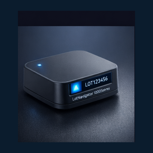 Concept render of LotNavigator 1000 Series module with minimal LCD status display